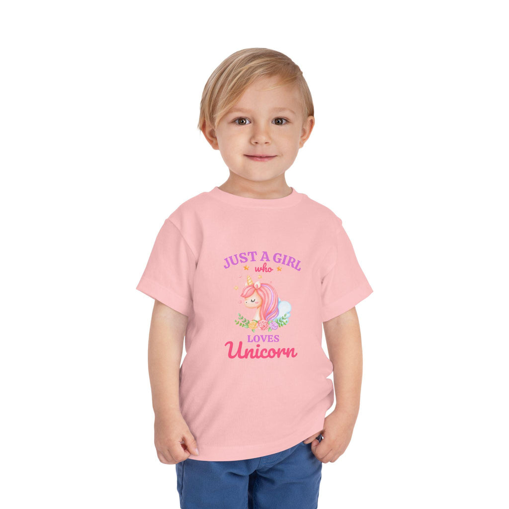 Just a Girl who Loves Unicorn Toddler Tee | Pink Unicorn Illustration