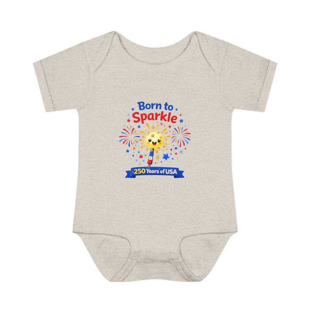 Infant Bodysuit, Born to Sparkle, 4th of July USA Celebration Onesie