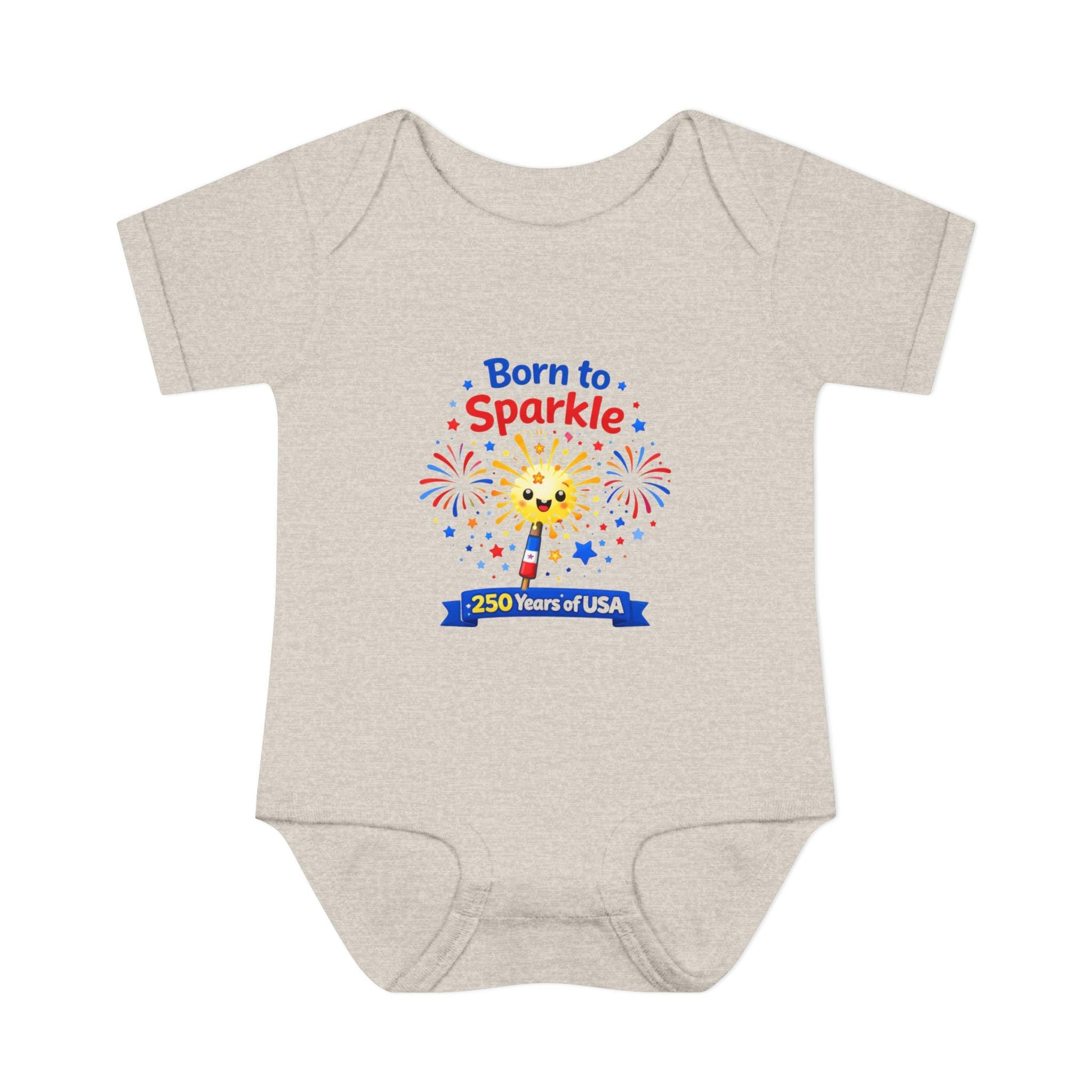 Infant Bodysuit, Born to Sparkle, 4th of July USA Celebration Onesie