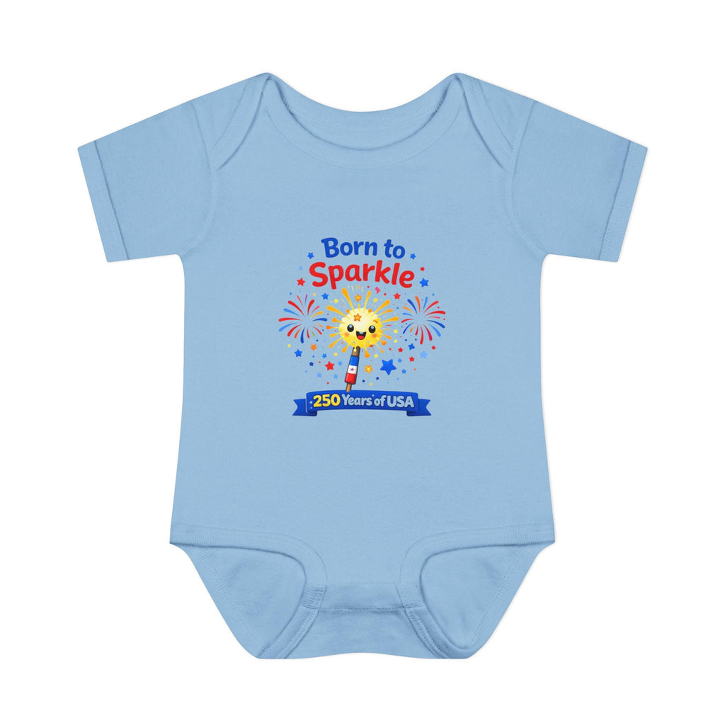 Infant Bodysuit, Born to Sparkle, 4th of July USA Celebration Onesie