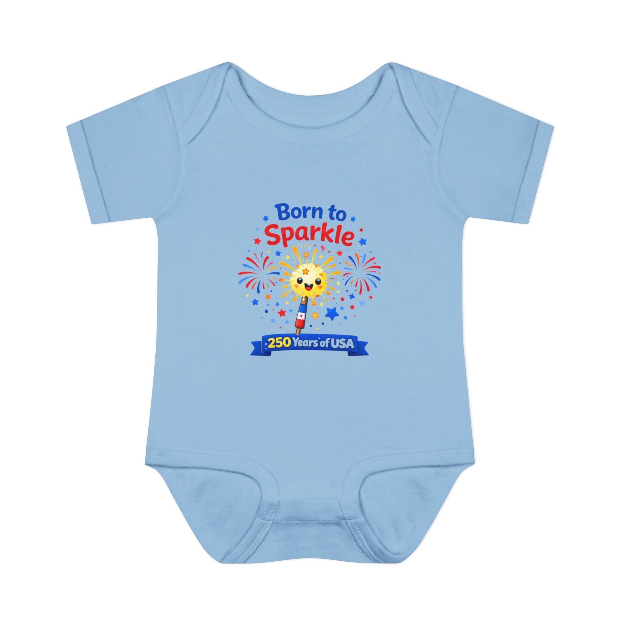 Infant Bodysuit, Born to Sparkle, 4th of July USA Celebration Onesie