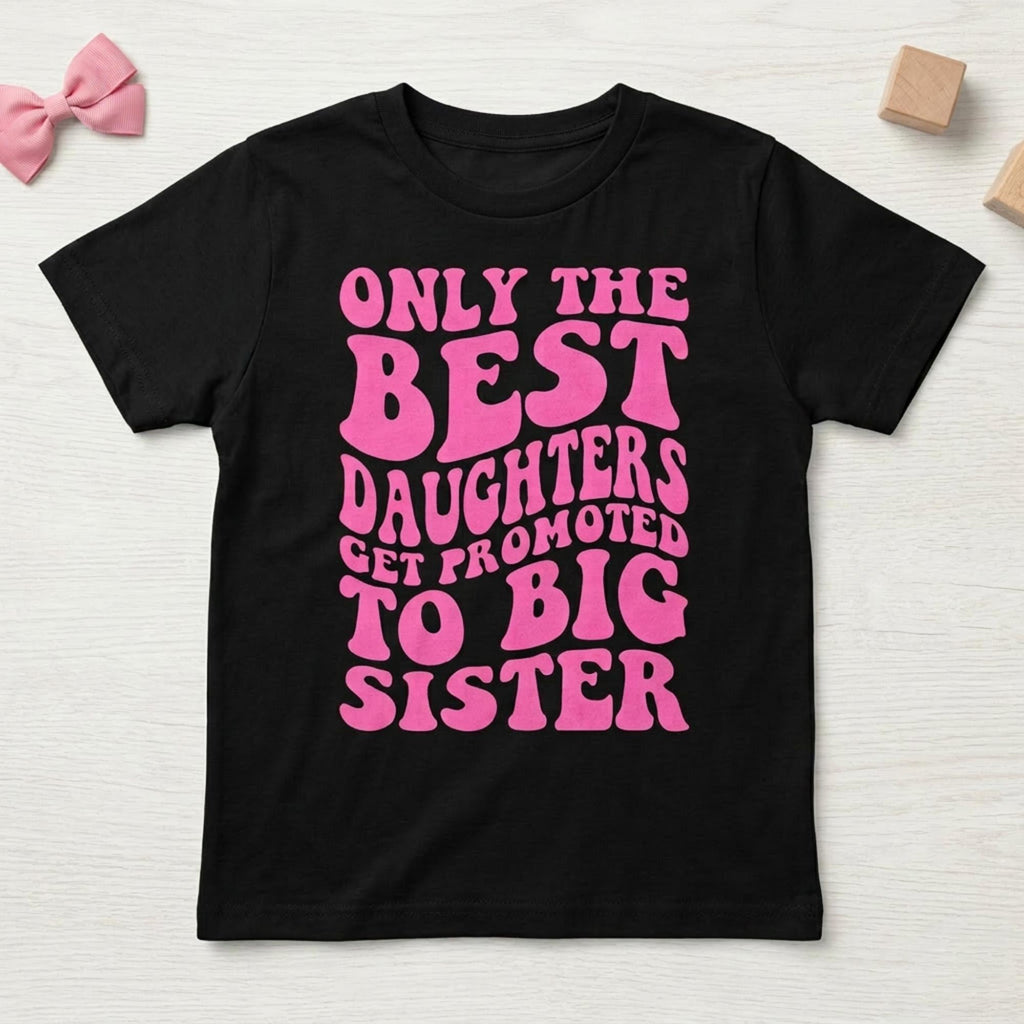 Big Sister Promotion T-Shirt, Pregnancy Reveal Tee, Daughter Announcement Shirt