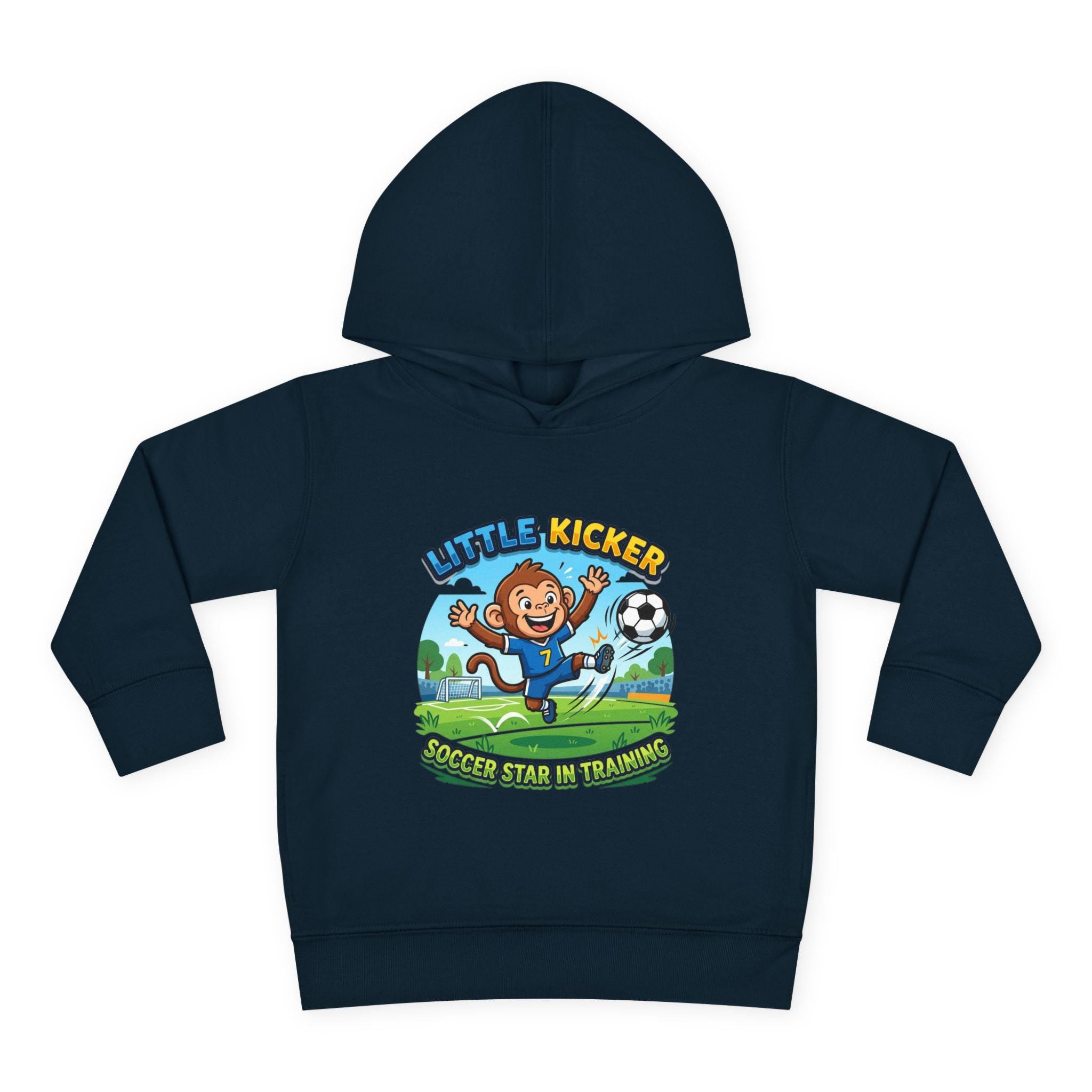 Little Kicker Monkey Soccer Hoodie | Toddler Unisex Pullover