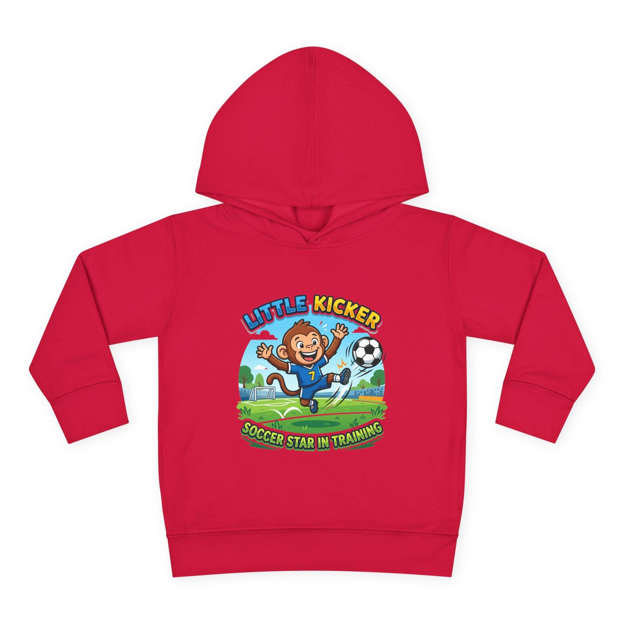 Little Kicker Monkey Soccer Hoodie | Toddler Unisex Pullover