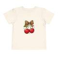 Leopard Bow Cherries Toddler Tee | Vintage Charm Cherry Graphic Shirt