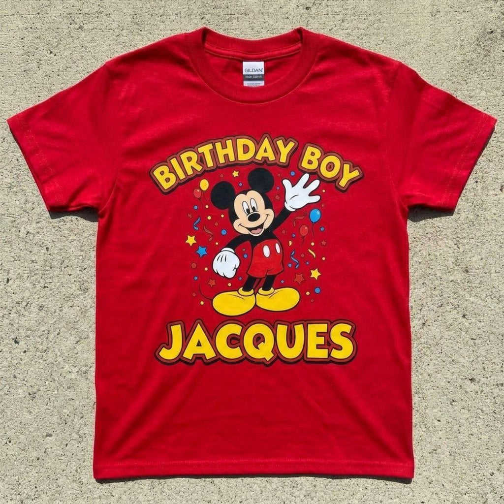 Personalized custom Disney Mickey Mouse Birthday Boy T-shirt