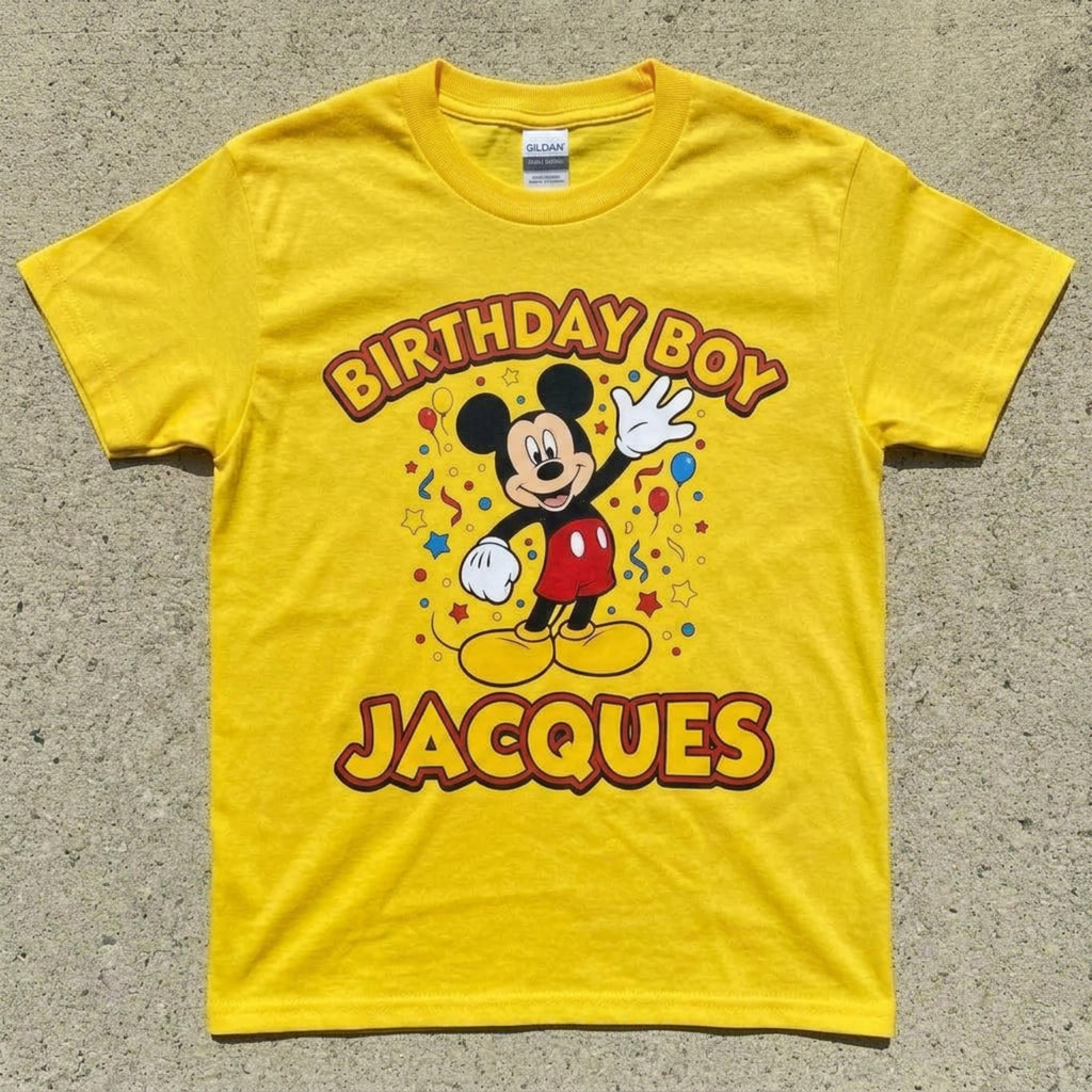 Personalized custom Disney Mickey Mouse Birthday Boy T-shirt