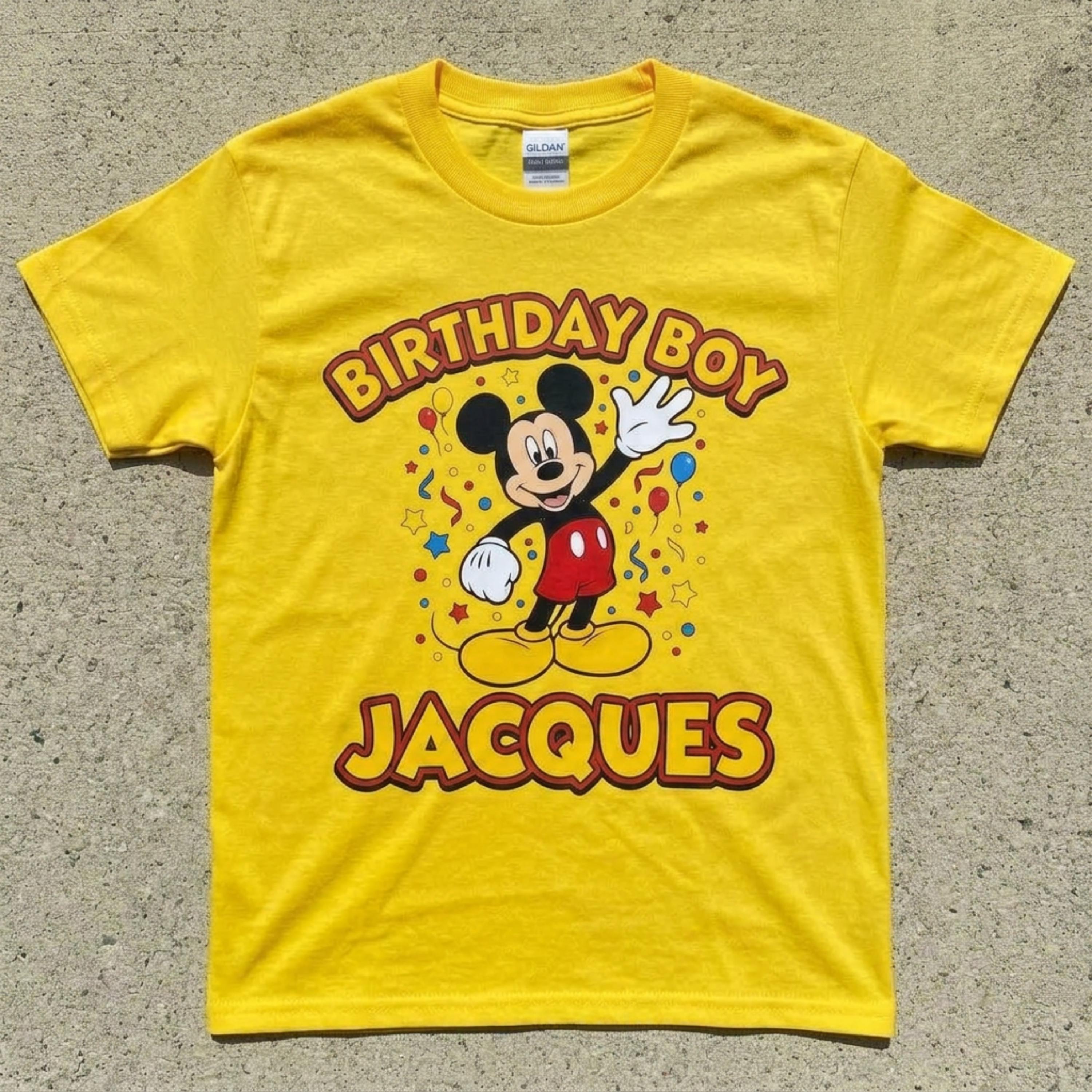 Personalized custom Disney Mickey Mouse Birthday Boy T-shirt