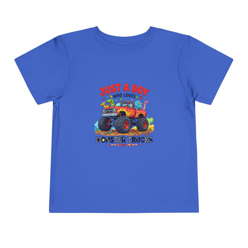 Just a Boy Who Loves Monster Trucks Toddler Tee | Kids Truck Shirt