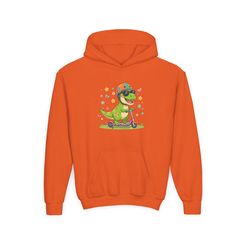 Skateboard T-Rex Hoodie | Kids Dino Scooter Sweatshirt