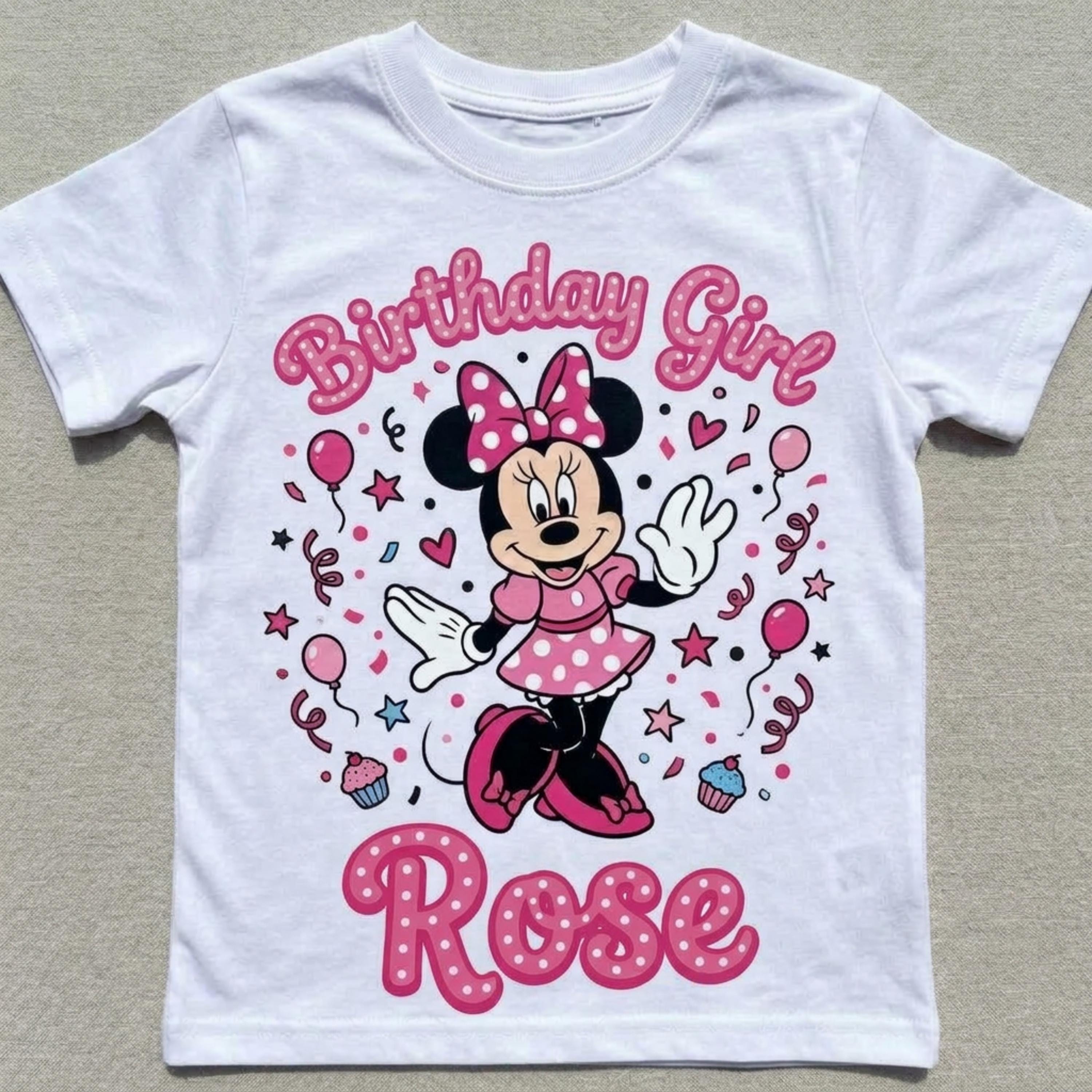 Custom Disney Minnie Mouse Birthday Girl T-Shirt