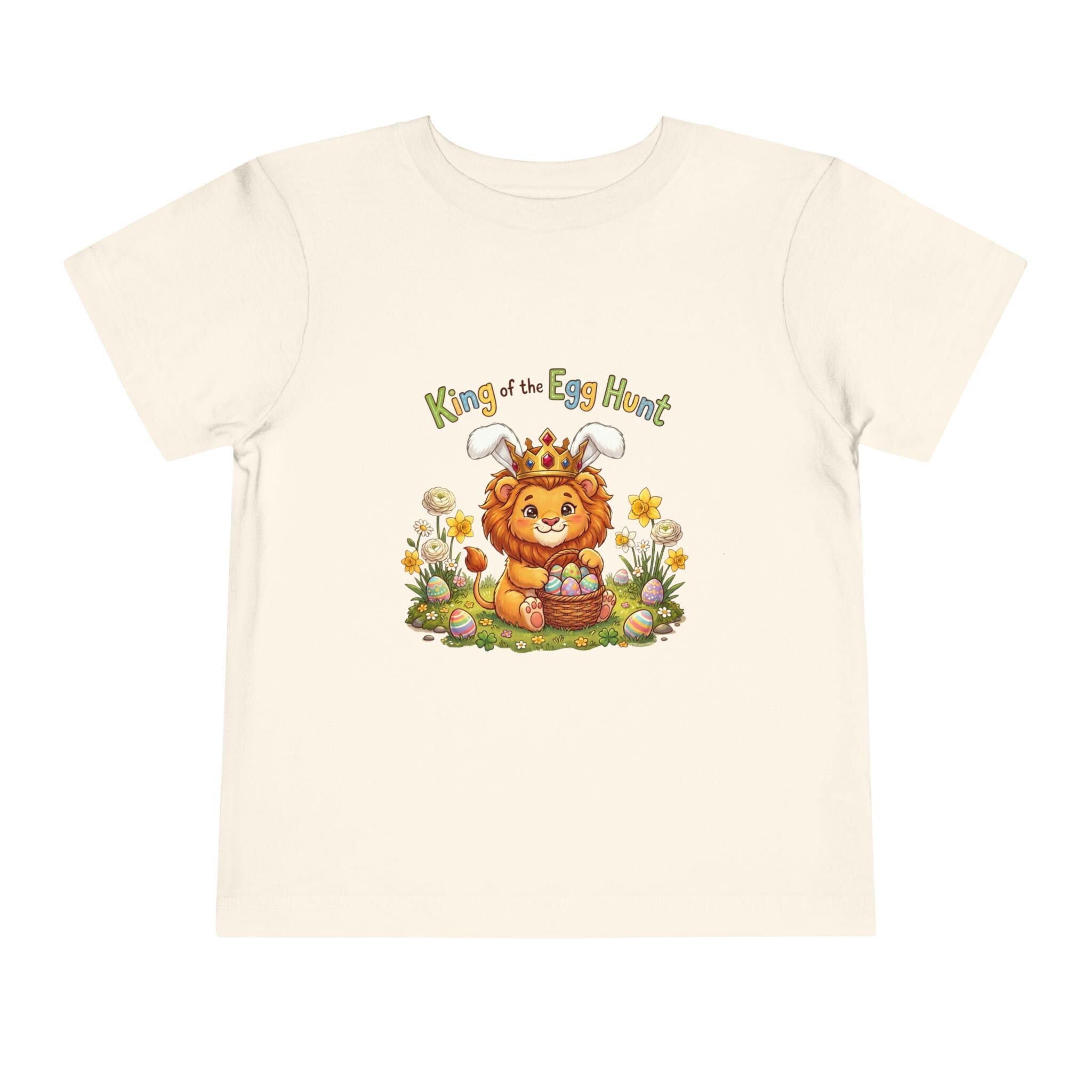 Lion with Bunny Ears King of the Egg Hunt Toddler Tee | Easter Spring
