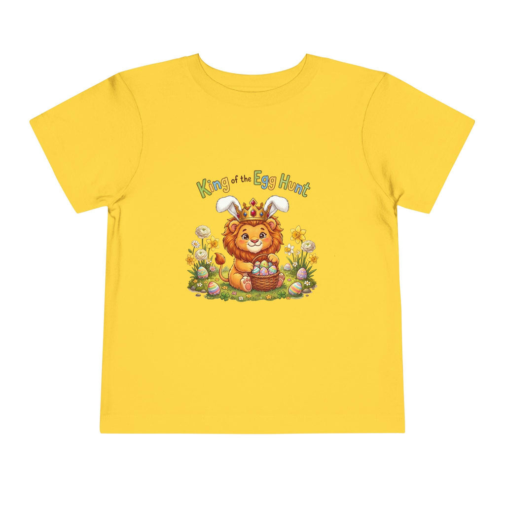 Lion with Bunny Ears King of the Egg Hunt Toddler Tee | Easter Spring