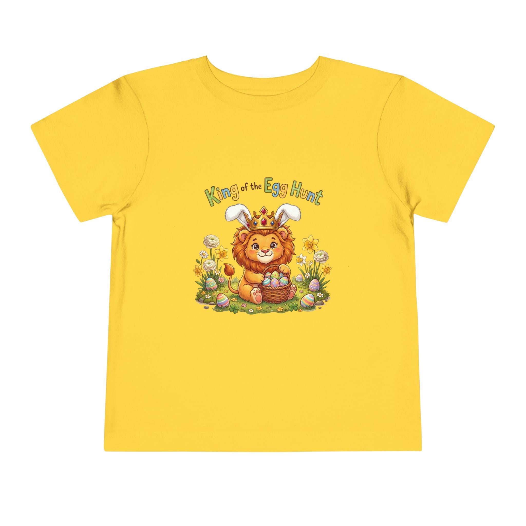 Lion with Bunny Ears King of the Egg Hunt Toddler Tee | Easter Spring