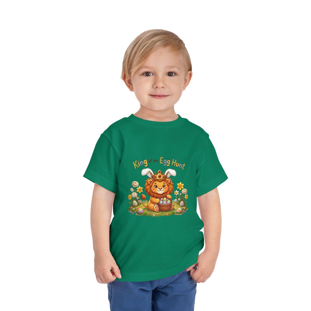 Lion with Bunny Ears King of the Egg Hunt Toddler Tee | Easter Spring