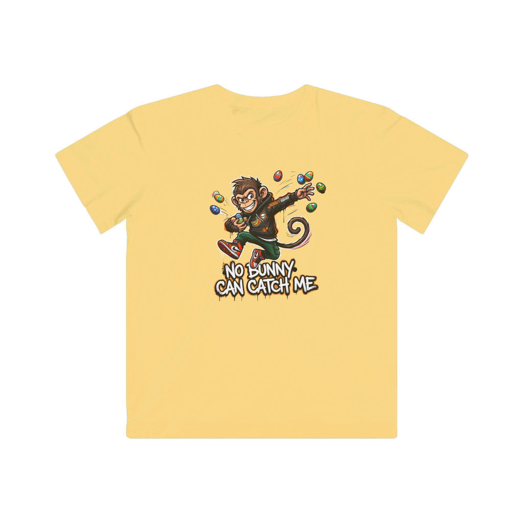 No Bunny Can Catch Me Kids Tee | Monkey Easter Eggs Dabbing