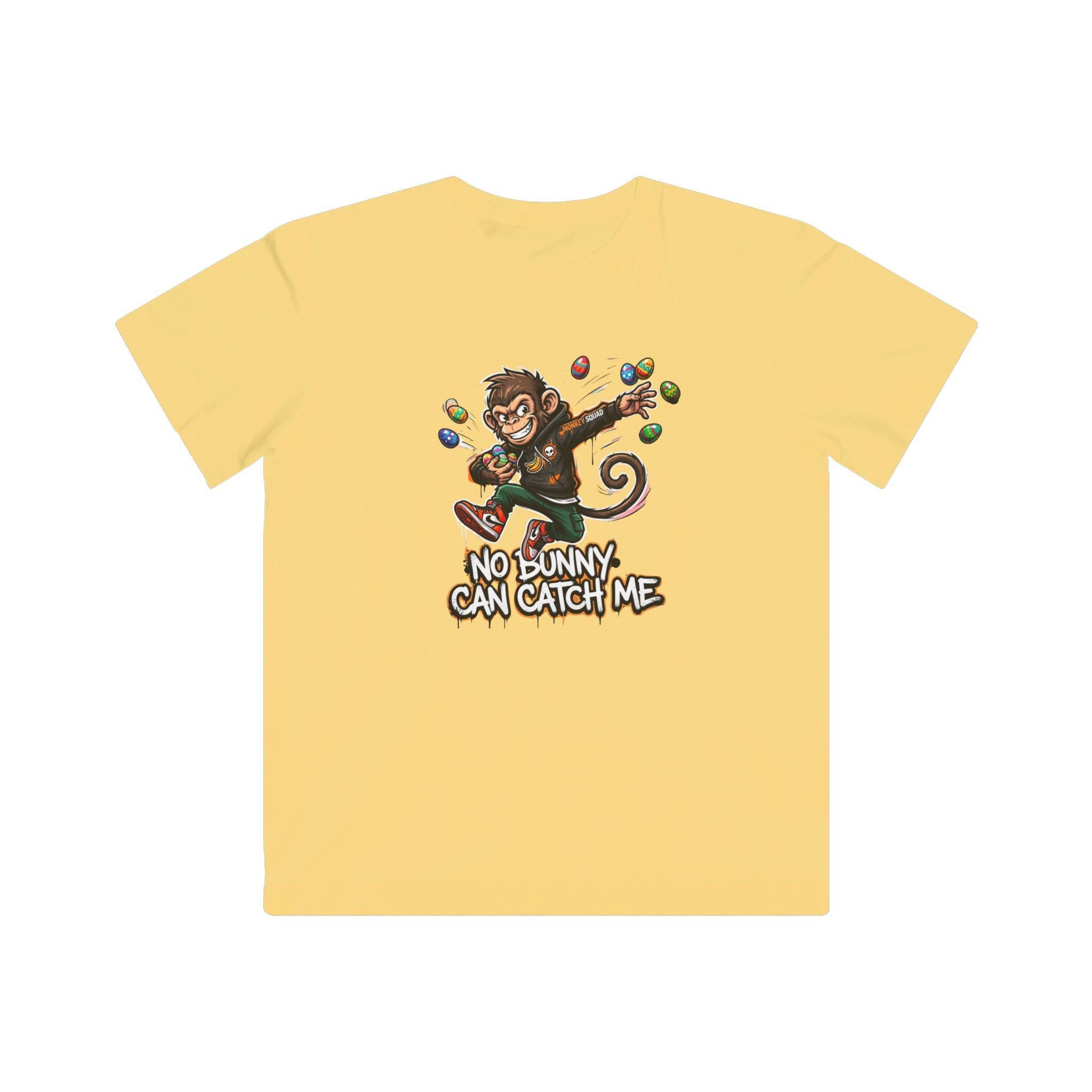 No Bunny Can Catch Me Kids Tee | Monkey Easter Eggs Dabbing