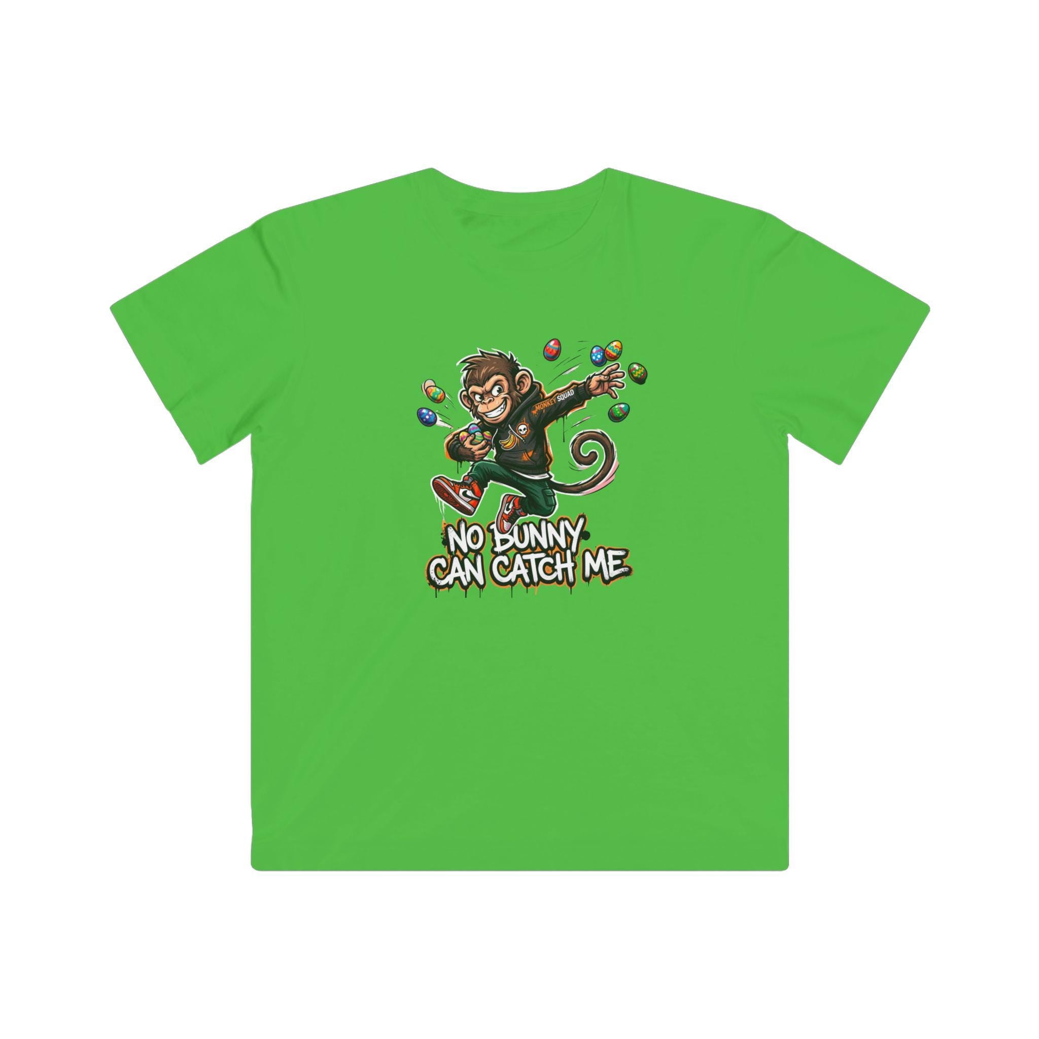 No Bunny Can Catch Me Kids Tee | Monkey Easter Eggs Dabbing