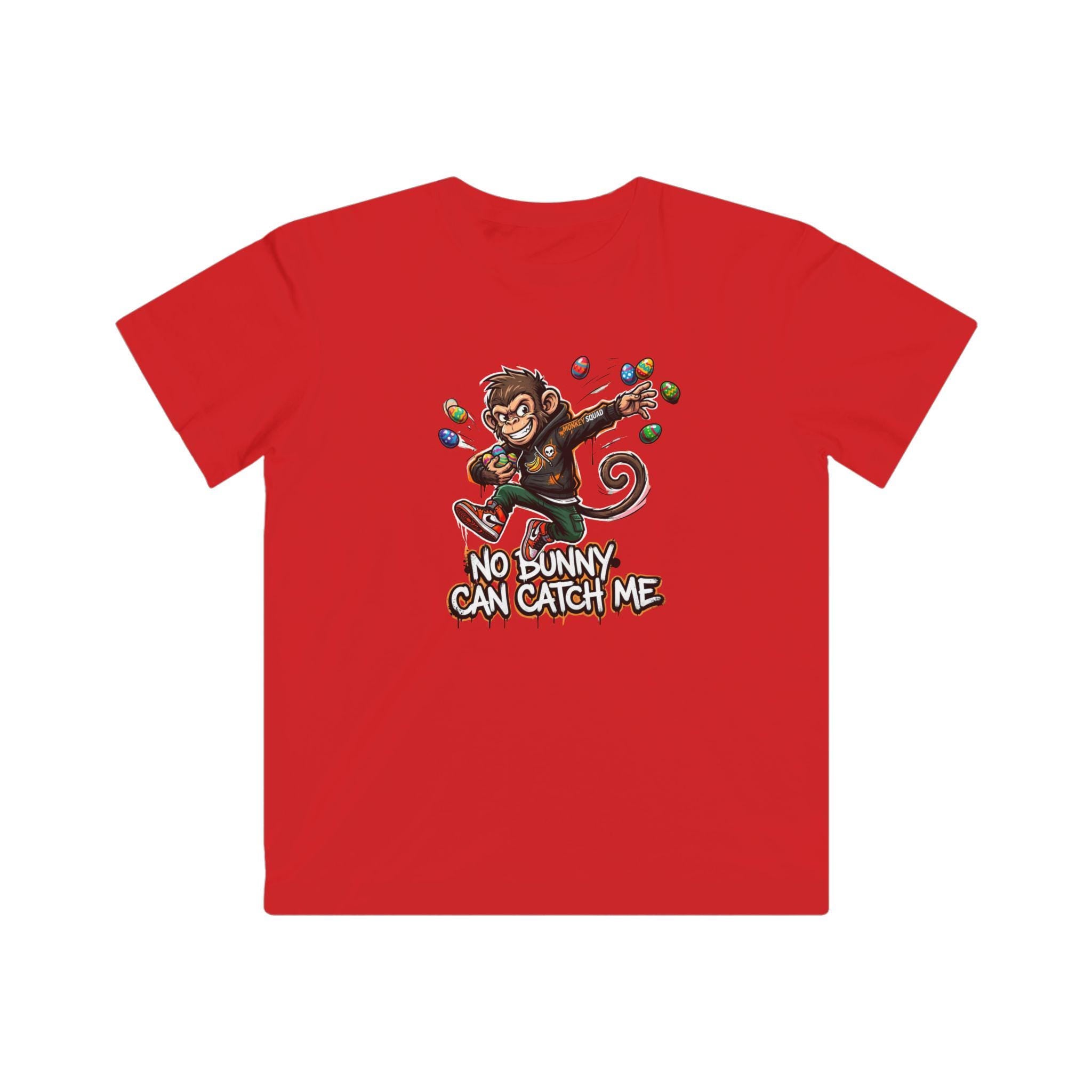 No Bunny Can Catch Me Kids Tee | Monkey Easter Eggs Dabbing