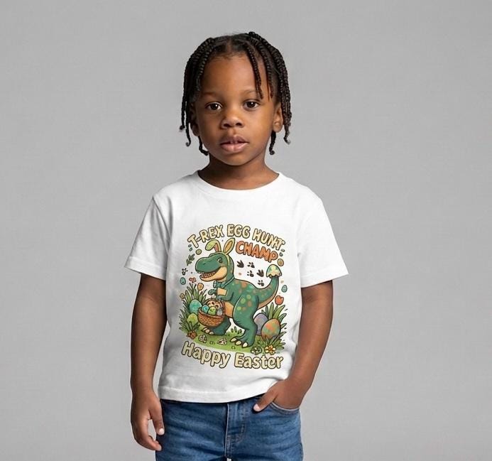 T-Rex Egg Hunt Champ - Happy Easter Boys graphic T-Shirt