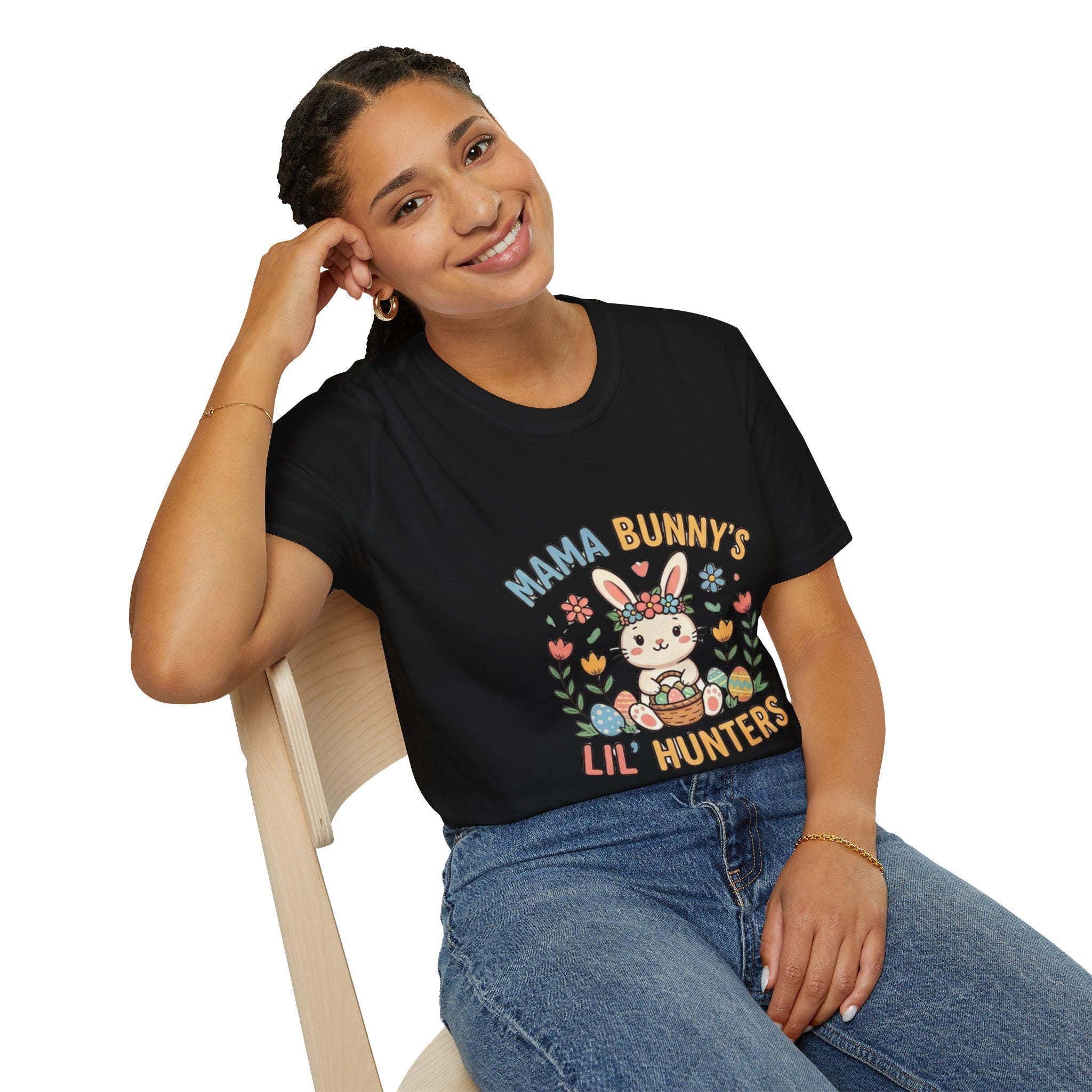 Mama Bunny's Lil' Hunters T-Shirt | Easter Bunny, Floral Egg Hunt Design