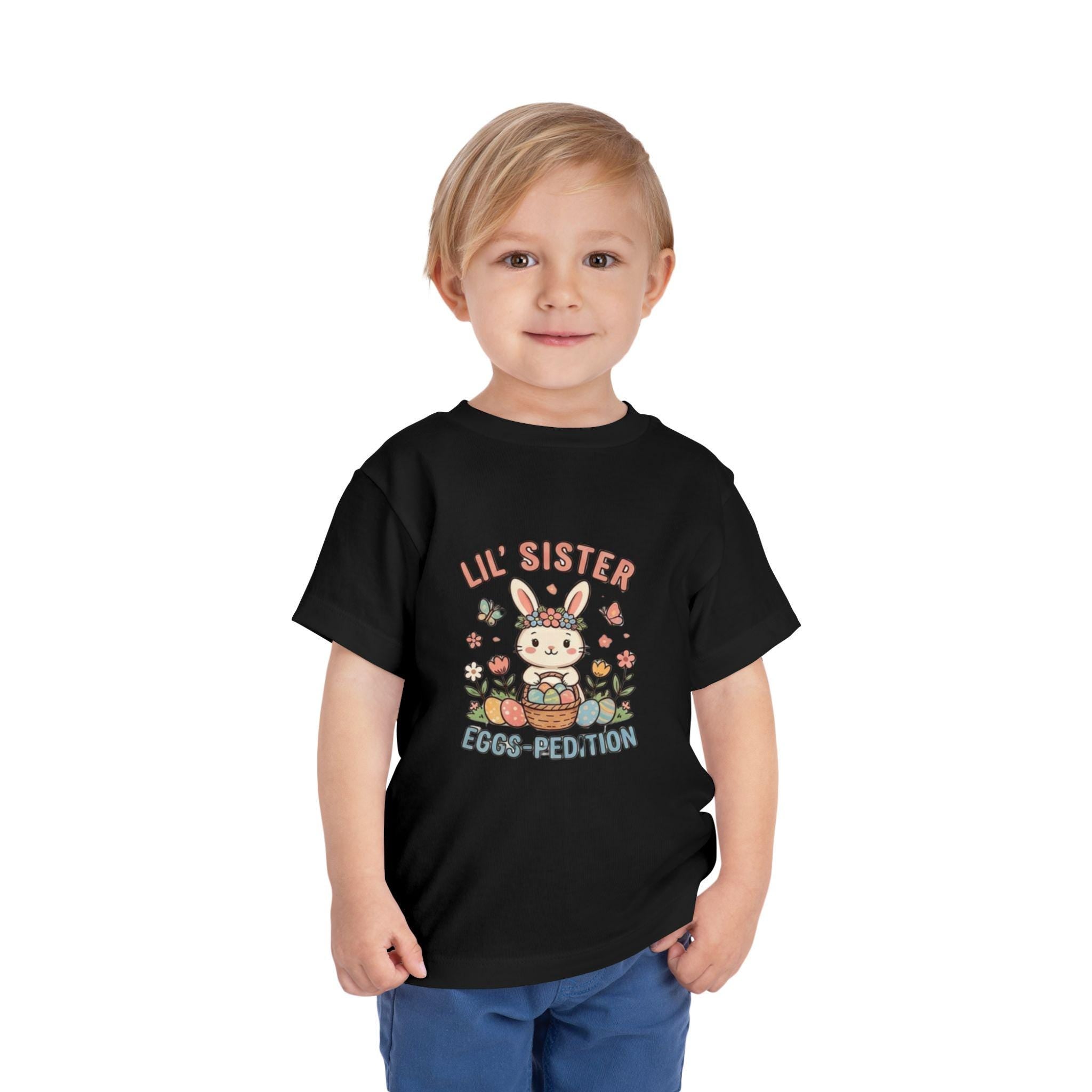 Lil' Sister Bunny Easter Eggs Tee | Toddler Shirt