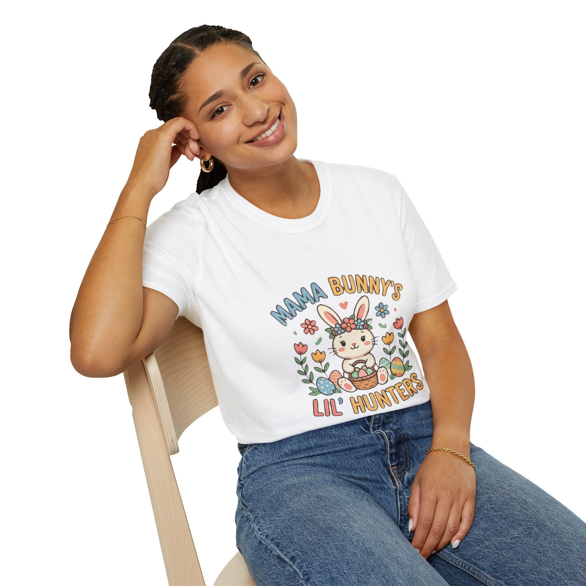 Mama Bunny's Lil' Hunters T-Shirt | Easter Bunny, Floral Egg Hunt Design