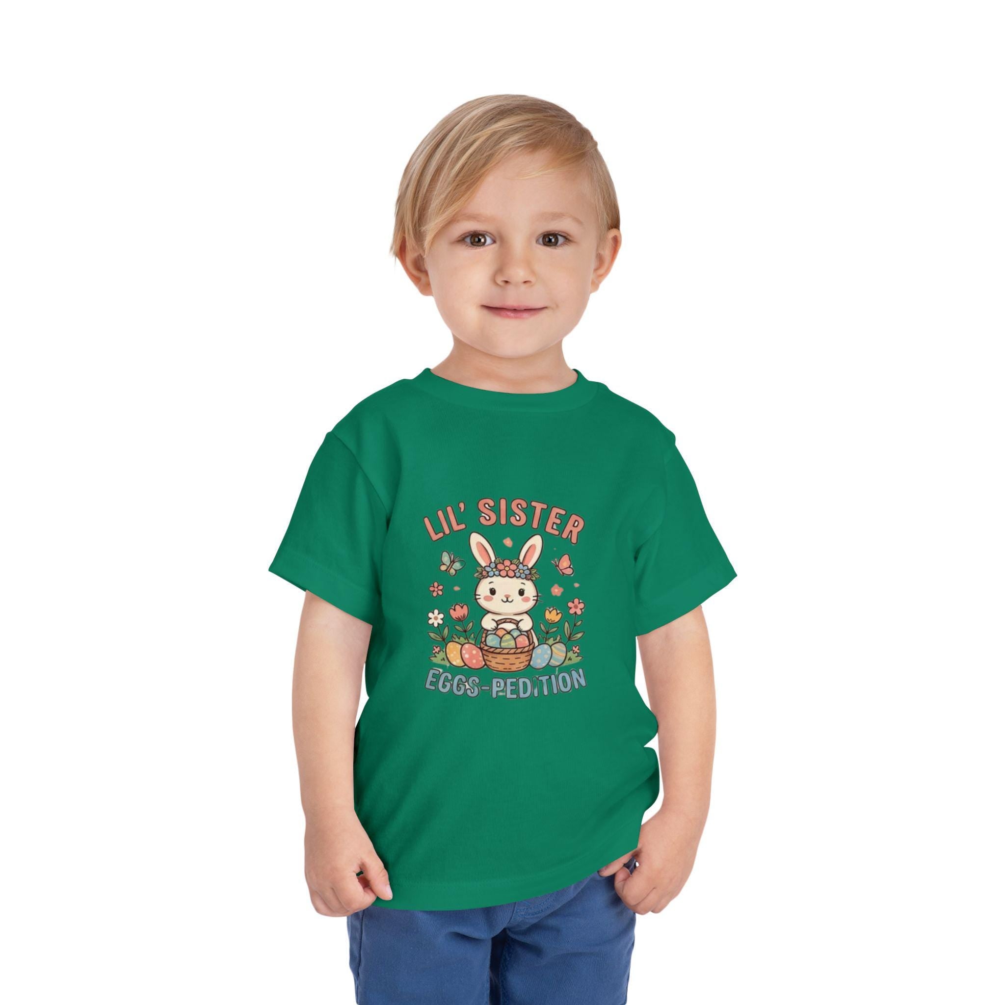 Lil' Sister Bunny Easter Eggs Tee | Toddler Shirt