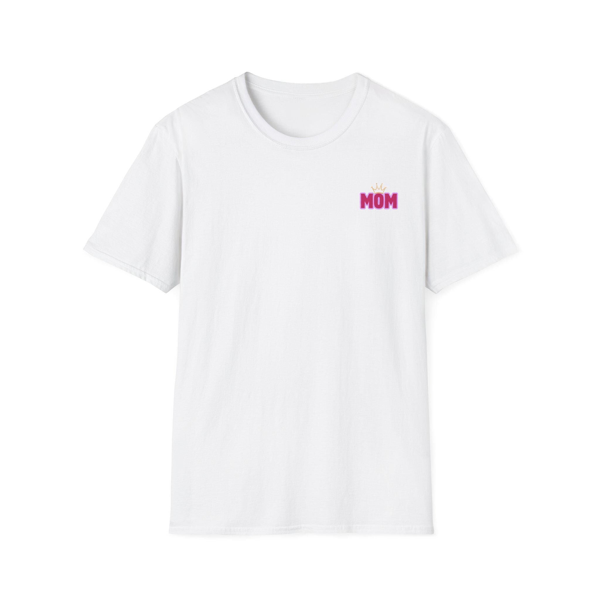 Motherhood graphic T-Shirt | Mom chest print, floral afro woman back design Mother's Day Shirt