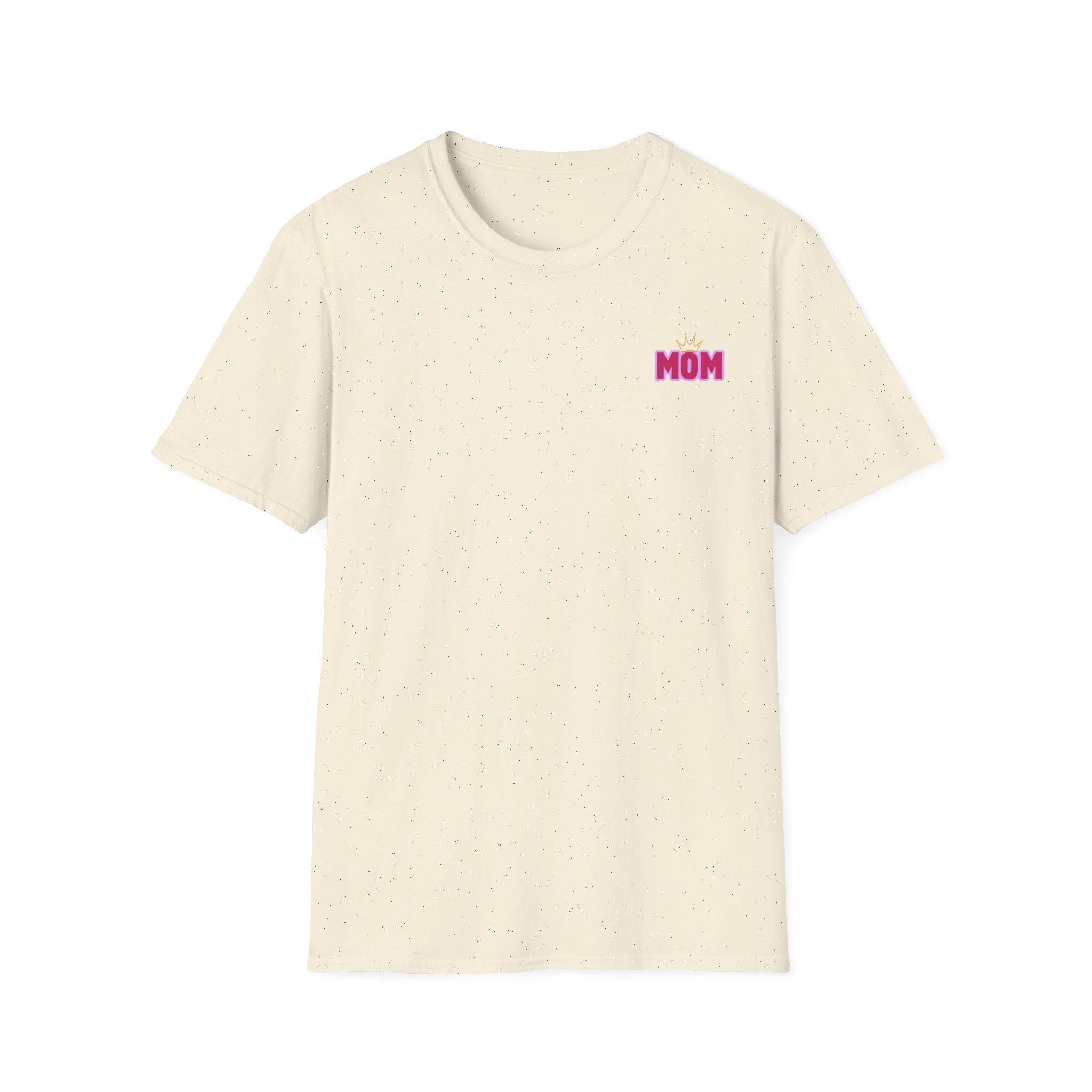 Motherhood graphic T-Shirt | Mom chest print, floral afro woman back design Mother's Day Shirt