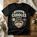 Powered By Cuddles, Coffee & Wine Women Mother's Day Mom T-shirt