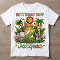 Custom Safari Birthday Boy Shirt, Personalized Jungle Animals Tee