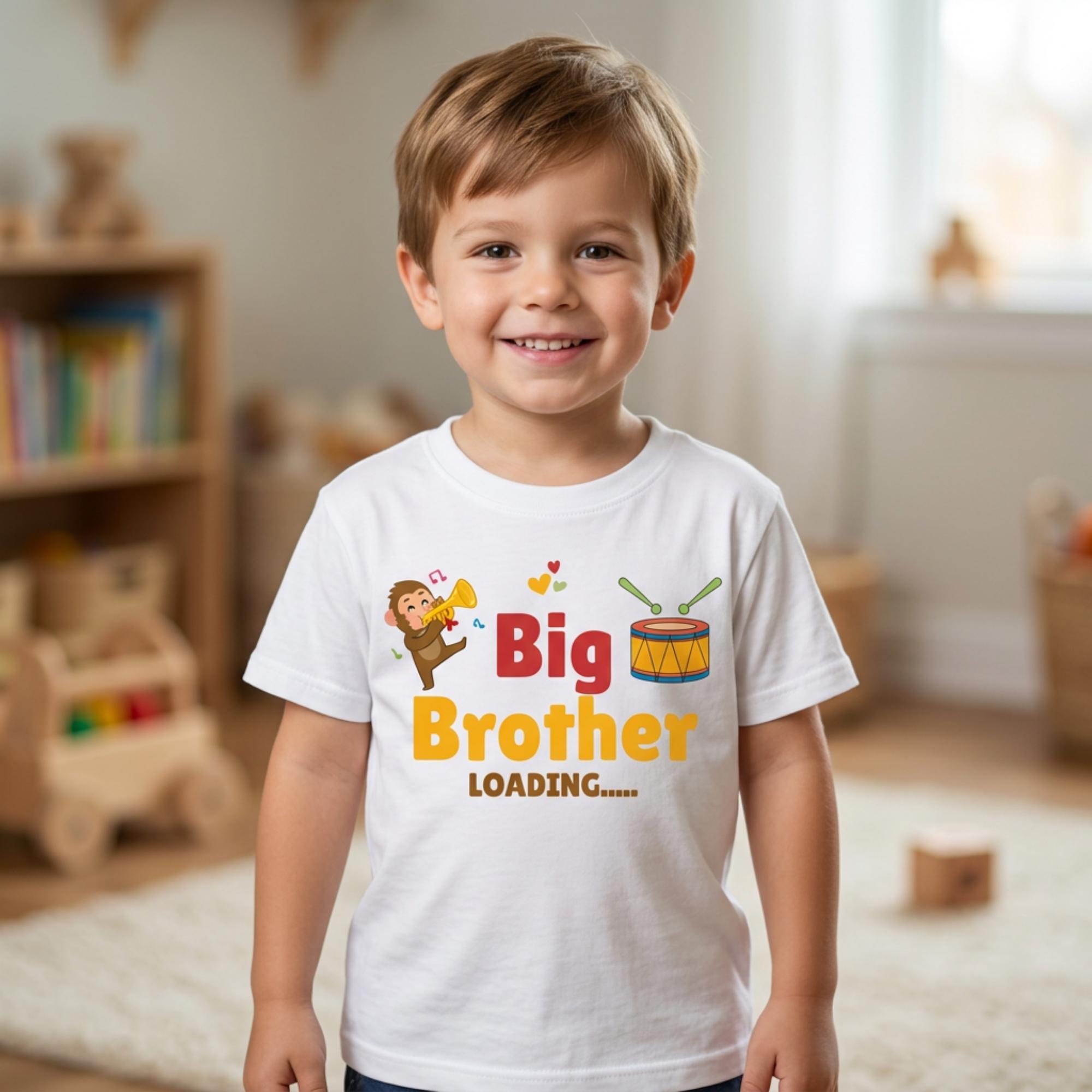 Big Brother Loading Pregnancy Announcement Musical Boy T-shirt