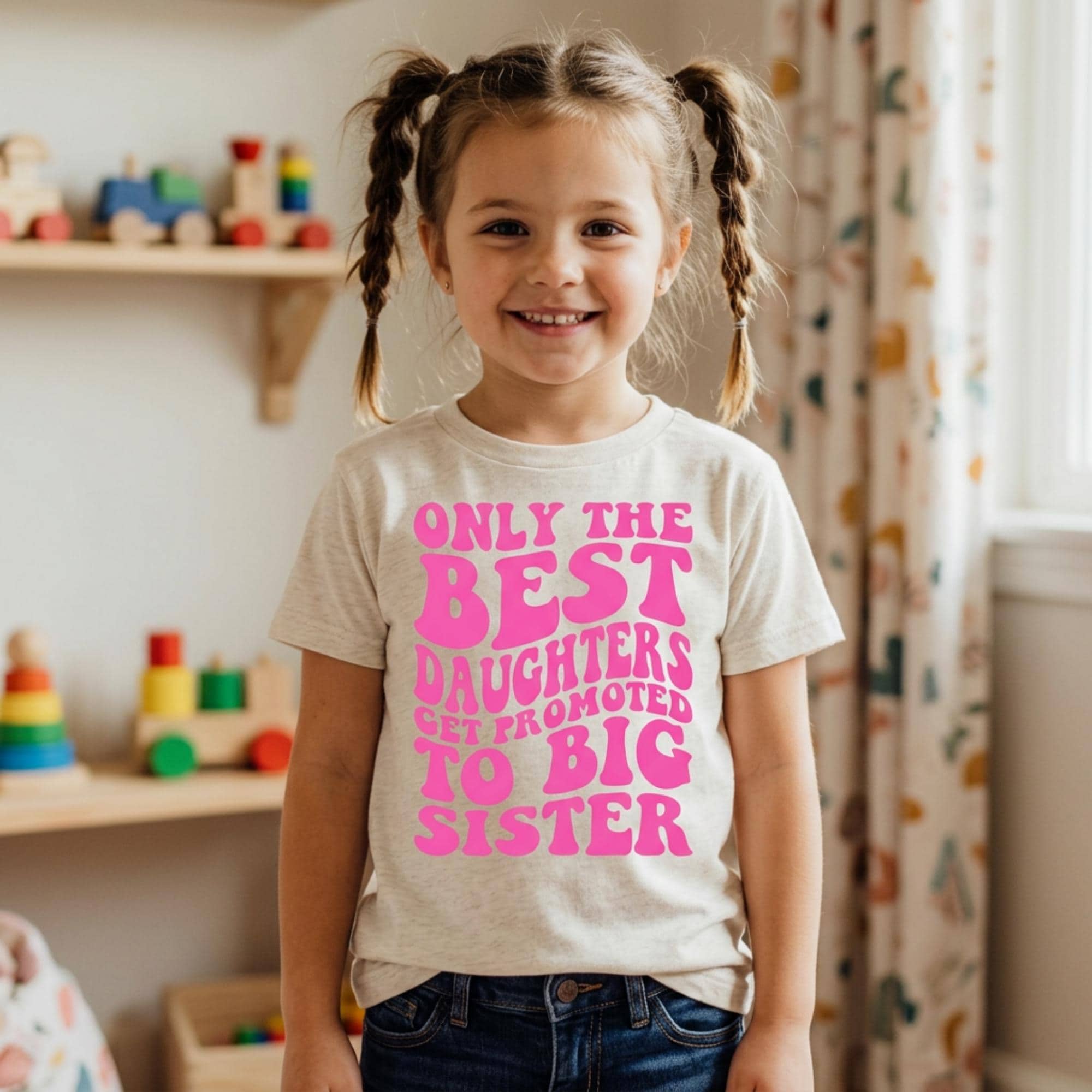 Big Sister Promotion T-Shirt, Pregnancy Reveal Tee, Daughter Announcement Shirt