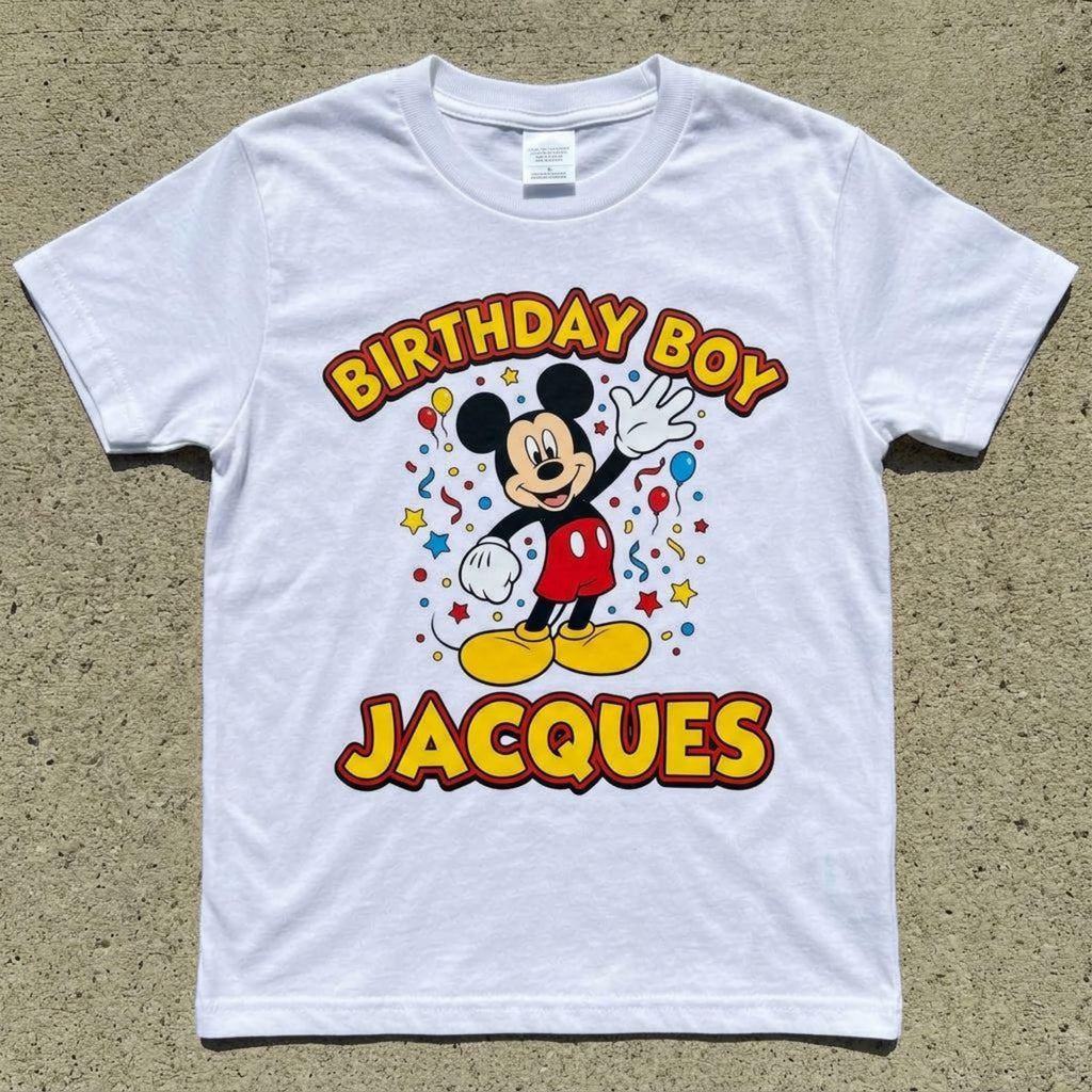 Personalized custom Disney Mickey Mouse Birthday Boy T-shirt