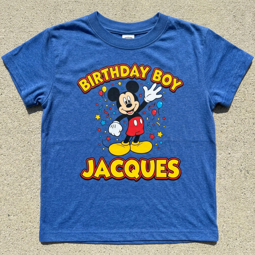 Personalized custom Disney Mickey Mouse Birthday Boy T-shirt