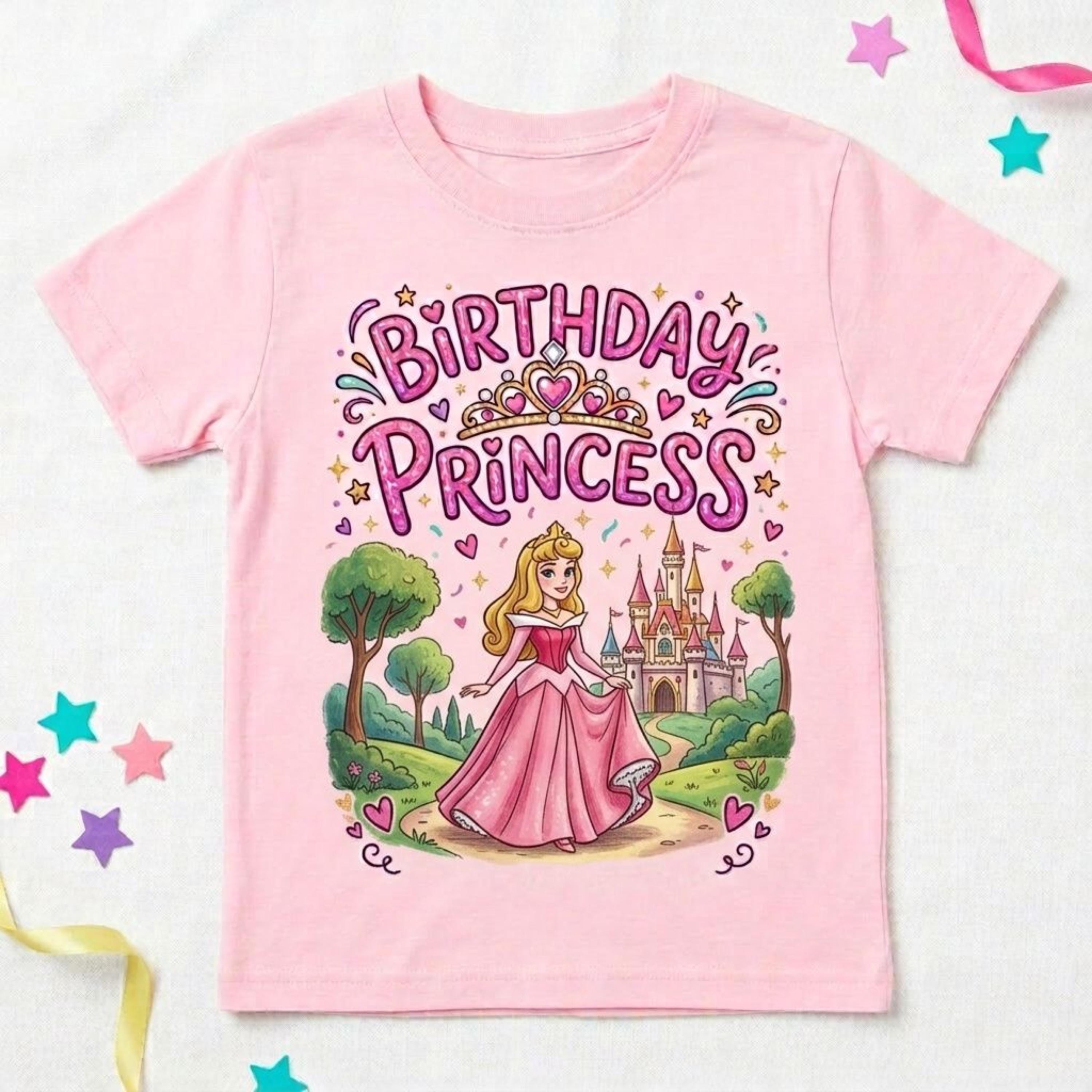 Princess Aurora and her Castle Birthday Girl T-Shirt