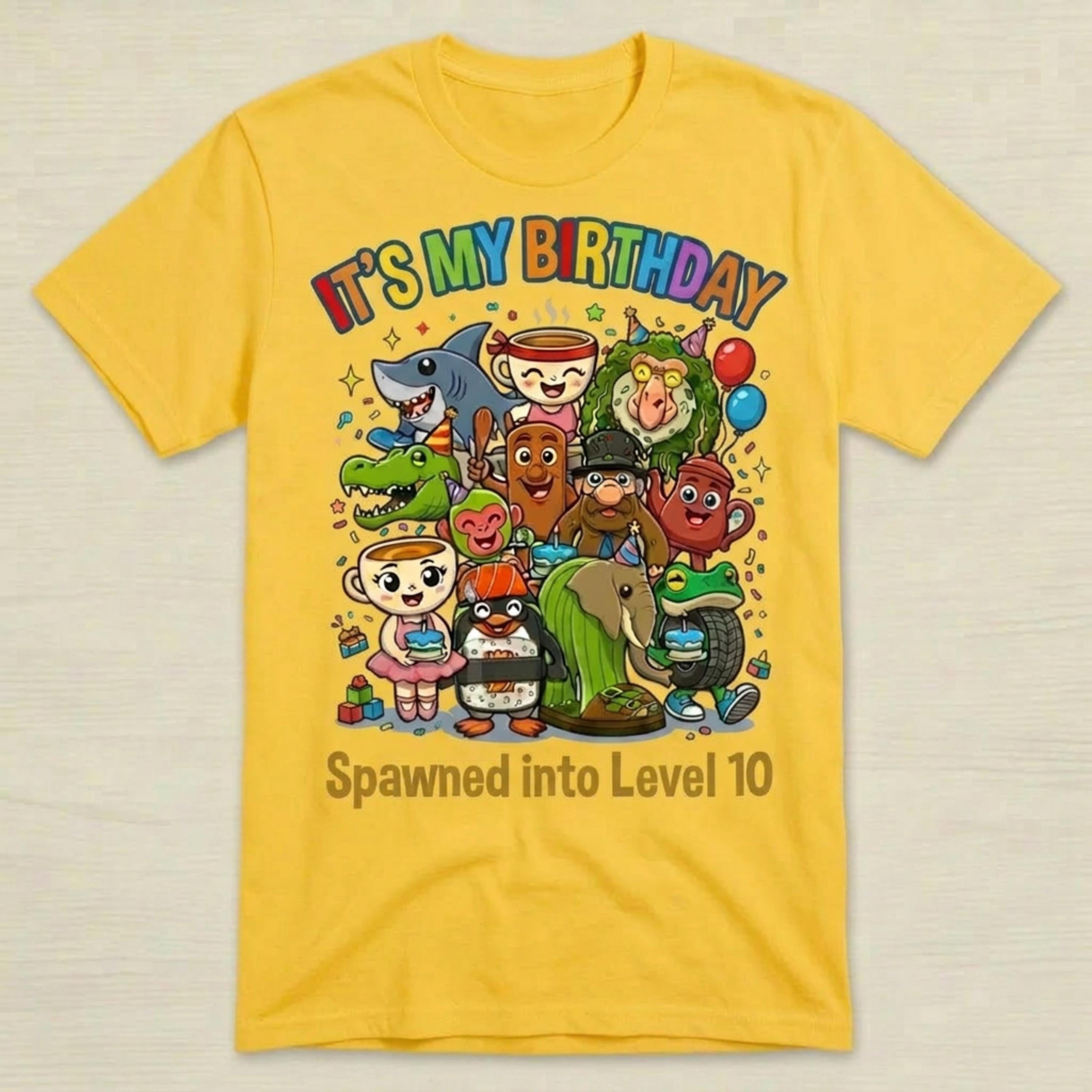 Custom Brain rot Birthday Unisex T-Shirt, Personalized game tee
