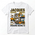 Custom Construction Truck Birthday Shirt, Personalized Name Age Tee