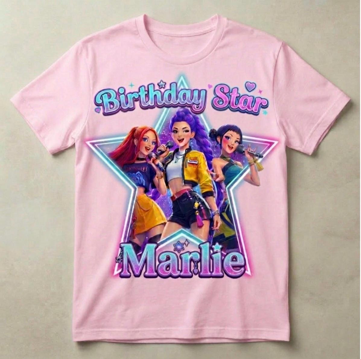 Custom Anime Birthday Girl Shirt, Personalized Kpop Star Tee
