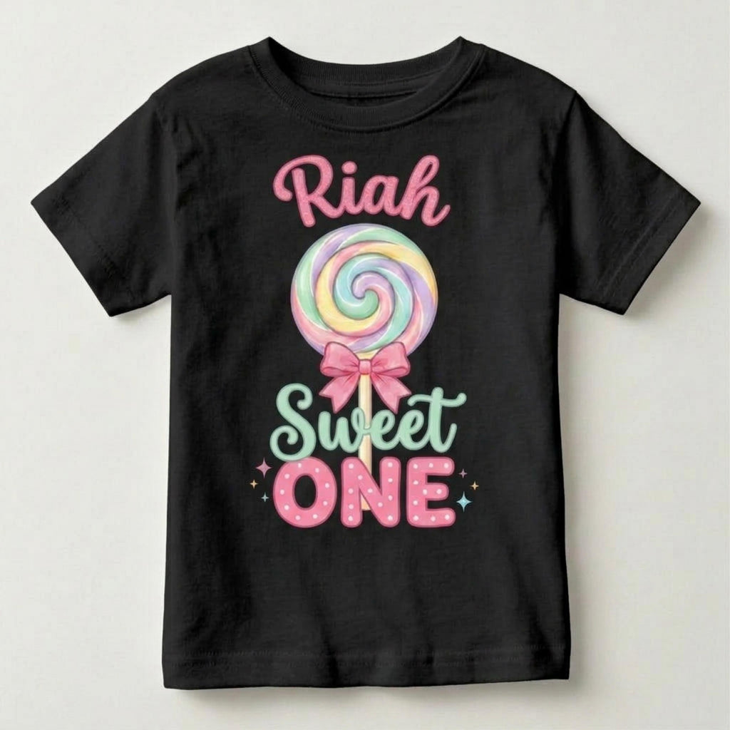 Custom Sweet ONE 1st Birthday Infant Ruffled Sleeves Onesie, TWO Sweet Personalized Name and Age Tee