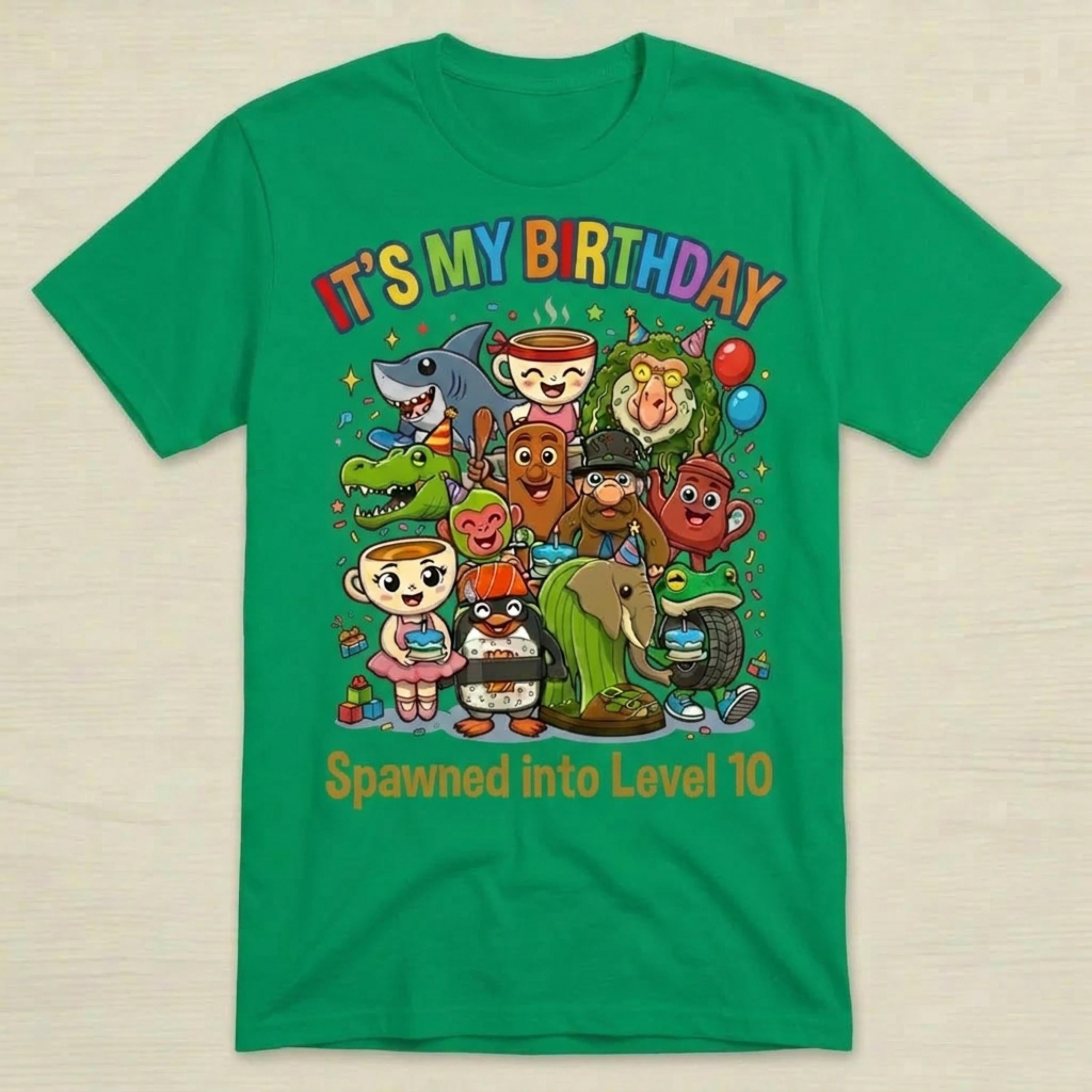 Custom Brain rot Birthday Unisex T-Shirt, Personalized game tee