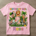 Custom Safari Birthday Girl Shirt, Personalized Jungle Animals Tee