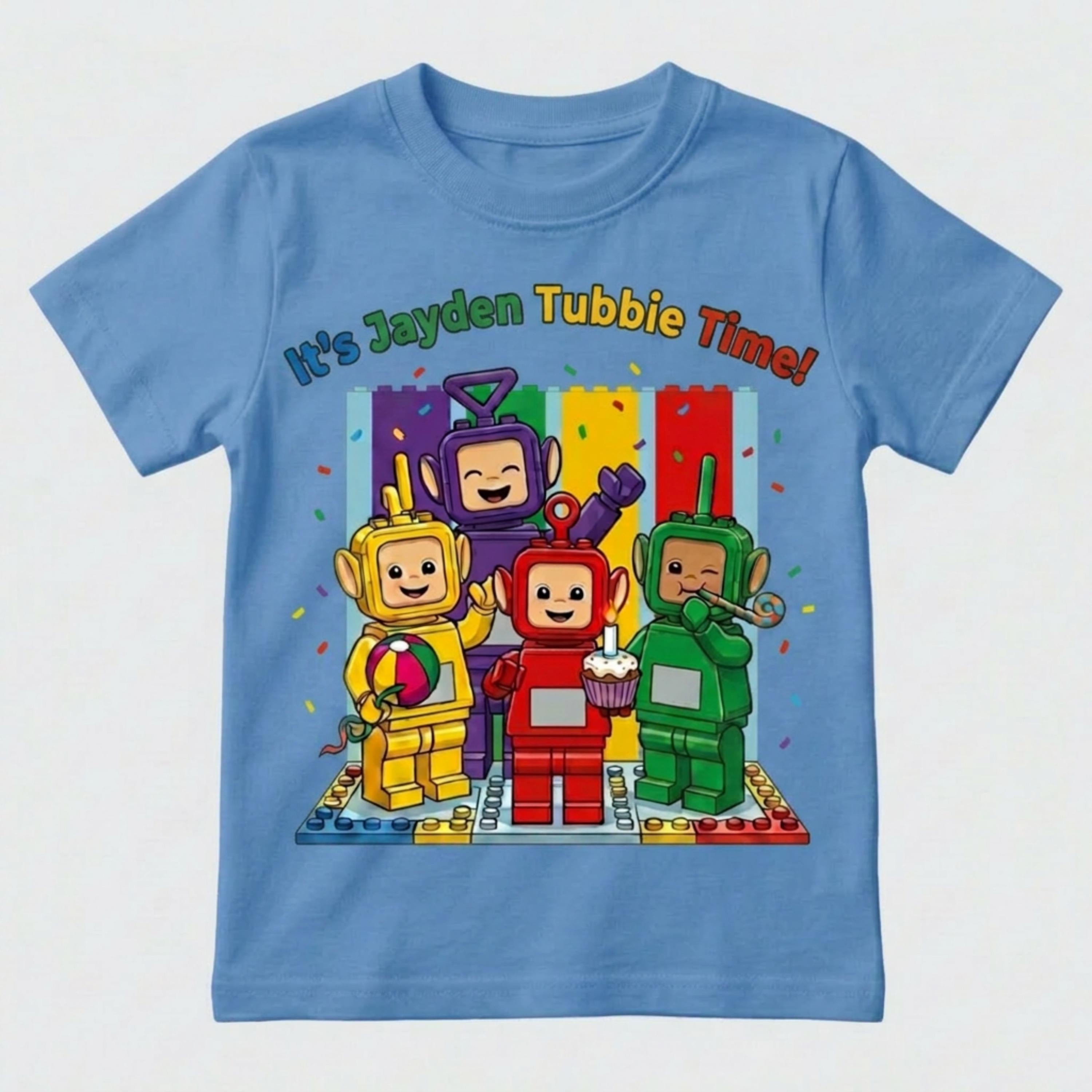 Custom Toddler Anime Blocks Birthday T-shirt, Personalize Boys and Girls Cartoon Tee