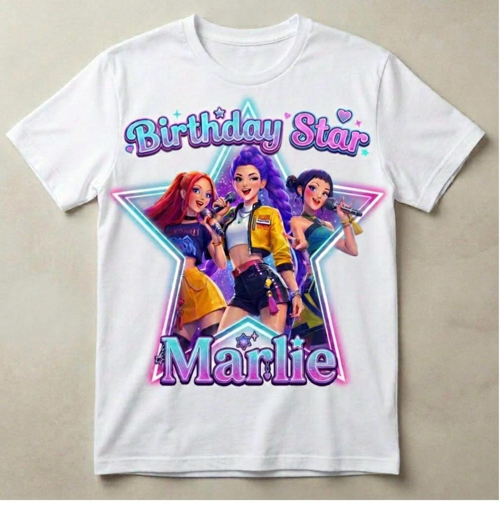 Custom Anime Birthday Girl Shirt, Personalized Kpop Star Tee
