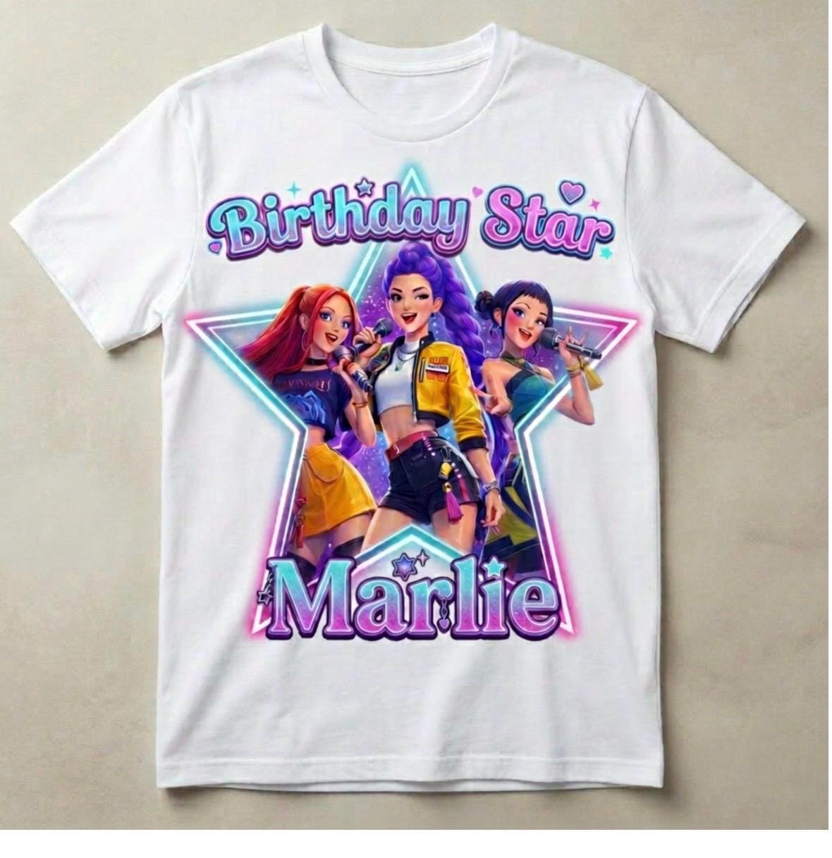 Custom Anime Birthday Girl Shirt, Personalized Kpop Star Tee
