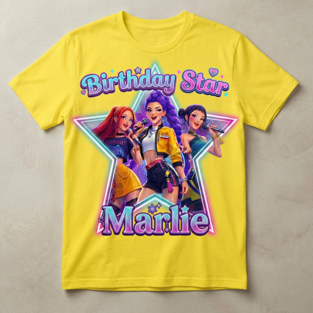 Custom Anime Birthday Girl Shirt, Personalized Kpop Star Tee