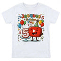 Custom YouTube Birthday T-Shirt, Personalized Unisex Boy and Girl YouTube Theme party tee