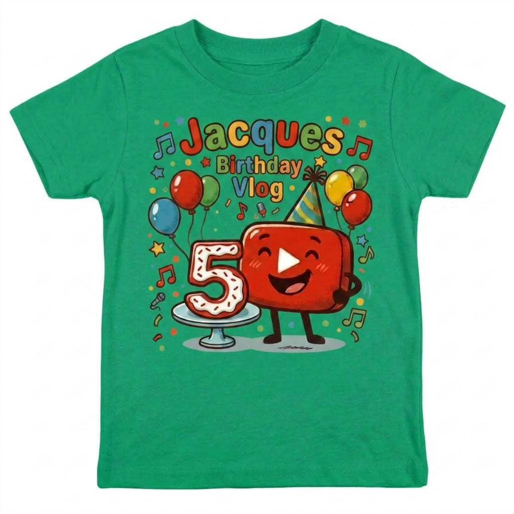 Custom YouTube Birthday T-Shirt, Personalized Unisex Boy and Girl YouTube Theme party tee