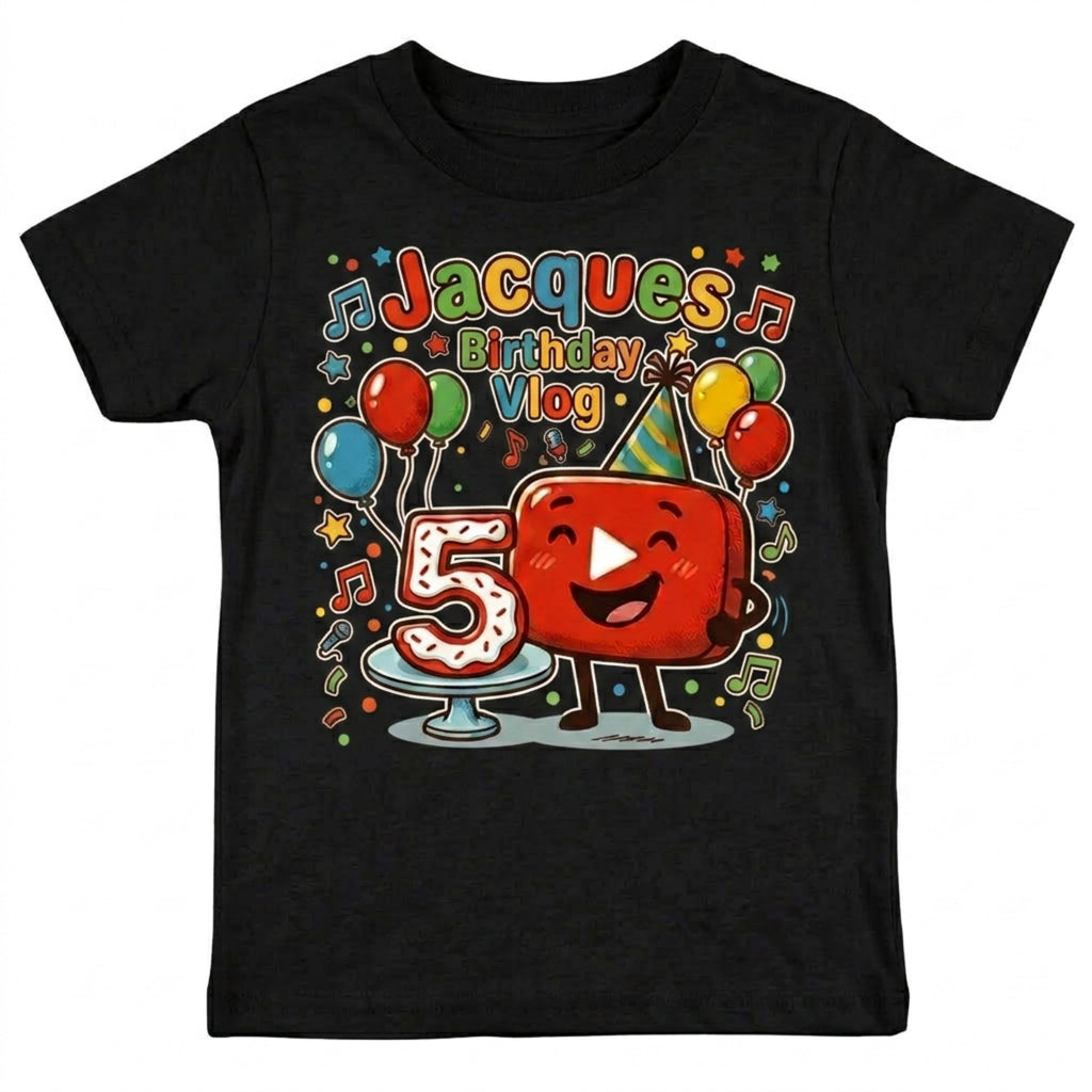 Custom YouTube Birthday T-Shirt, Personalized Unisex Boy and Girl YouTube Theme party tee